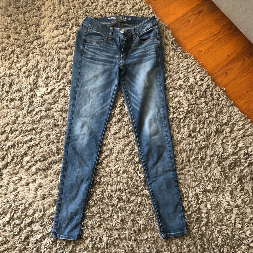 American eagle medium wash jeggings